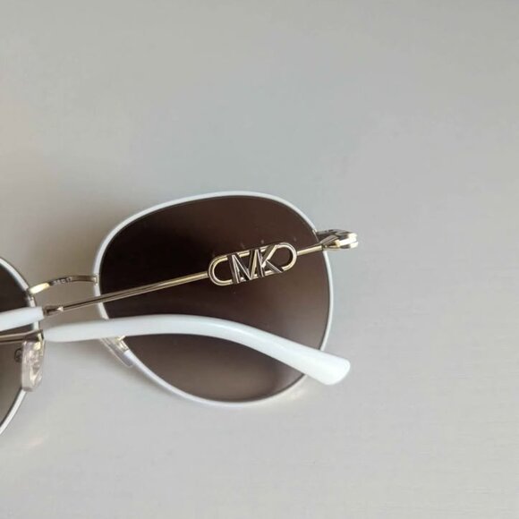 Michael Kors Beige Tinted White Aviator Glasses - Picture 5 of 5